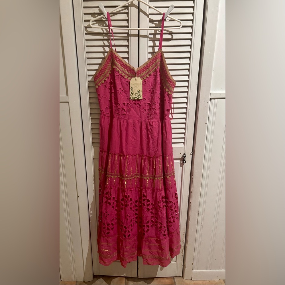 Women’s XL pink Farmers Market tiered dress - Picture 2 of 16